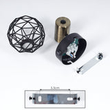 Industrielle geometrische Palmira Wandleuchte mit Messing- und schwarzem Metallrahmen für Wohnzimmer und Schlafzimmer 