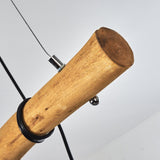 Industrial Geometric Wire and Rustic Wood Ceiling Light for Dining Room Living Room