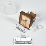 Industrielle rustikale Wandlampe aus Holz und Metallgitter mit verstellbarem Kopf für Wohnzimmer und Schlafzimmer 