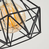 Industrielle rustikale Wandlampe aus Holz und Metallkäfig mit Hängedesign für Wohnzimmer und Schlafzimmer 