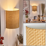 Boho gewebte Wandleuchte aus Stroh für Wohnzimmer und Schlafzimmer, oben und unten leuchtend 