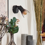 Industrieller moderner Medelim Wandleuchter mit klarem und rauchfarbenem Glas für Wohnzimmer und Schlafzimmer 