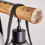 Rustic Modern Glass & Wood Ceiling Light for Dining Room Living Room