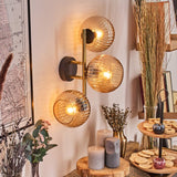 Moderne Wandleuchte mit geripptem Glaskugel-Mehrfachlicht für Wohnzimmer und Schlafzimmer 