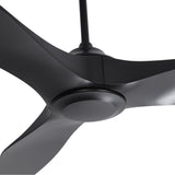 100 Inch Simon Black IP44 Outdoor Downrod Mount Ceiling Fan with Remote Control