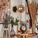 Wandleuchte CHEHALIS aus Rauchglas für Wohnzimmer und Schlafzimmer 