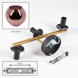 Industrielle 3-flammige Wandleuchte mit Kupfer-Glasglobus und goldenen & schwarzen Akzenten für Wohnzimmer und Schlafzimmer 