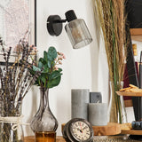 Industrieller Stil Aggebo Wandleuchte in Schwarz für Wohnzimmer und Schlafzimmer 