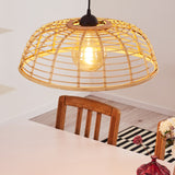 Natural Rustic Bamboo Pendant Light for Kitchen Dining Room