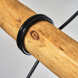 Industrial Geometric Wire and Rustic Wood Ceiling Light for Dining Room Living Room