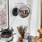 Moderne Wandleuchte Gastor mit Rauchglas-Globus für Wohnzimmer und Schlafzimmer 