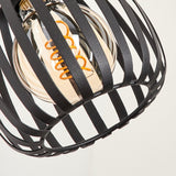 Industrielle Wandleuchte mit schwarzem Käfigschirm und goldenen Akzenten für Wohnzimmer und Schlafzimmer 