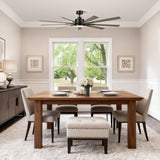 72 Inch Aries Black Downrod Mount LED Windmill Ceiling Fan with Remote Control