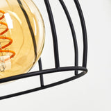 Industrielle Rustikale GONDO Wandleuchte mit hellem Holz und Metallkäfig für Wohnzimmer und Schlafzimmer 