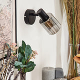 Industrieller Stil Aggebo Wandleuchte in Schwarz für Wohnzimmer und Schlafzimmer 