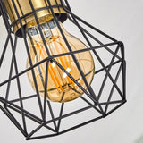 Industrielle geometrische Käfig-Wandleuchte mit schwarzen und goldenen Akzenten für Wohnzimmer und Schlafzimmer 