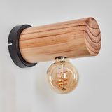 Rustikale Wandleuchte aus Naturholz mit Vintage-Glühbirne für Wohnzimmer und Schlafzimmer 