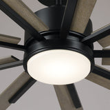 72 Inch Aries Black Downrod Mount LED Windmill Ceiling Fan with Remote Control