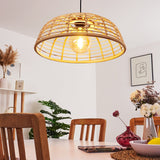 Natural Rustic Bamboo Pendant Light for Kitchen Dining Room