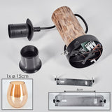 Rustikale industrielle Vevino-Globus-Wandleuchte in Ecru und Schwarz für Wohnzimmer und Schlafzimmer 