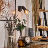 Industrieller moderner Medelim Wandleuchter mit klarem und rauchfarbenem Glas für Wohnzimmer und Schlafzimmer 