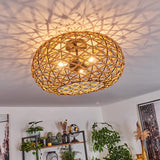 Bohemian Geometric Bamboo Ceiling Light for Living Room Bedroom