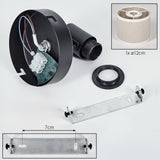 Moderne Wandleuchte mit Leinen-Lampenschirm in Schwarz für Wohnzimmer und Schlafzimmer 