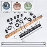 Bohemian Colorful Glass and Rustic Wood Ceiling Light for Dining Room Living Room