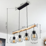Industrial Rustic Wood & Wire Cage Ceiling Light for Dining Room Living Room