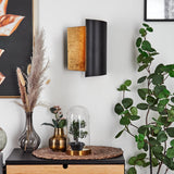 Moderne Zylinder-Wandleuchte mit Bernstein-Glasakzent für Wohnzimmer und Schlafzimmer 