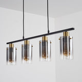 Industrial Vintage Glass Pendant Light with Brass Accents for Dining Room Living Room