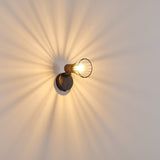 Industrieller Retro Wandleuchter aus Holz und Schwarz mit Käfigschirm für Wohnzimmer und Schlafzimmer 