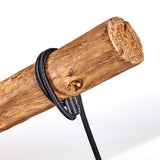 Böhmische rustikale Deckenleuchte aus Holz und perforiertem Metall für Esszimmer und Wohnzimmer 