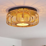 Natural Bohemian Rattan Ceiling Light for Bedroom Living Room