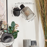 Industrieller Stil Aggebo Wandleuchte in Schwarz für Wohnzimmer und Schlafzimmer 