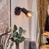 Industrieller moderner Medelim Wandleuchter mit klarem und rauchfarbenem Glas für Wohnzimmer und Schlafzimmer 