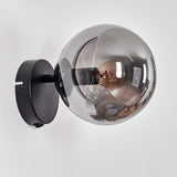 Moderne Wandleuchte Gastor mit Rauchglas-Globus für Wohnzimmer und Schlafzimmer 