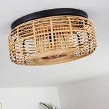 Natural Bohemian Rattan Ceiling Light for Bedroom Living Room