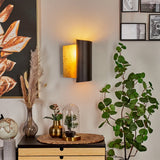 Moderne Zylinder-Wandleuchte mit Bernstein-Glasakzent für Wohnzimmer und Schlafzimmer 