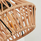 Boho Seil- & Holz-Wandleuchte mit verstellbarem Kopf für Wohnzimmer und Schlafzimmer 