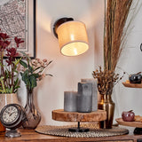 Moderne Wandleuchte mit Leinen-Lampenschirm in Schwarz für Wohnzimmer und Schlafzimmer 