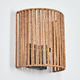 Boho Geflochtene Seil-Zylinder-Wandleuchte für Wohnzimmer und Schlafzimmer 