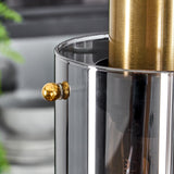 Industrial Vintage Glass Pendant Light with Brass Accents for Dining Room Living Room