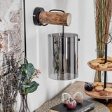 Rustikale industrielle Parane Wandleuchte mit Naturholz und Rauchglas für Wohnzimmer und Schlafzimmer 
