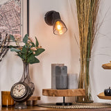 Industrieller moderner Medelim Wandleuchter mit klarem und rauchfarbenem Glas für Wohnzimmer und Schlafzimmer 