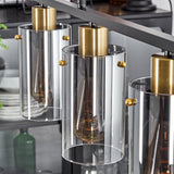 Industrial Vintage Glass Pendant Light with Brass Accents for Dining Room Living Room