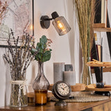 Industrieller Stil Aggebo Wandleuchte in Schwarz für Wohnzimmer und Schlafzimmer 