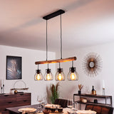 Industrial Rustic Wood & Wire Cage Ceiling Light for Dining Room Living Room
