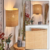 Boho gewebte Rattan-Wandleuchte in Schwarz für Wohnzimmer und Schlafzimmer, nach oben und unten leuchtend 
