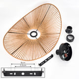 Art Deco Rustic Bamboo Ceiling Light for Living Room Bedroom